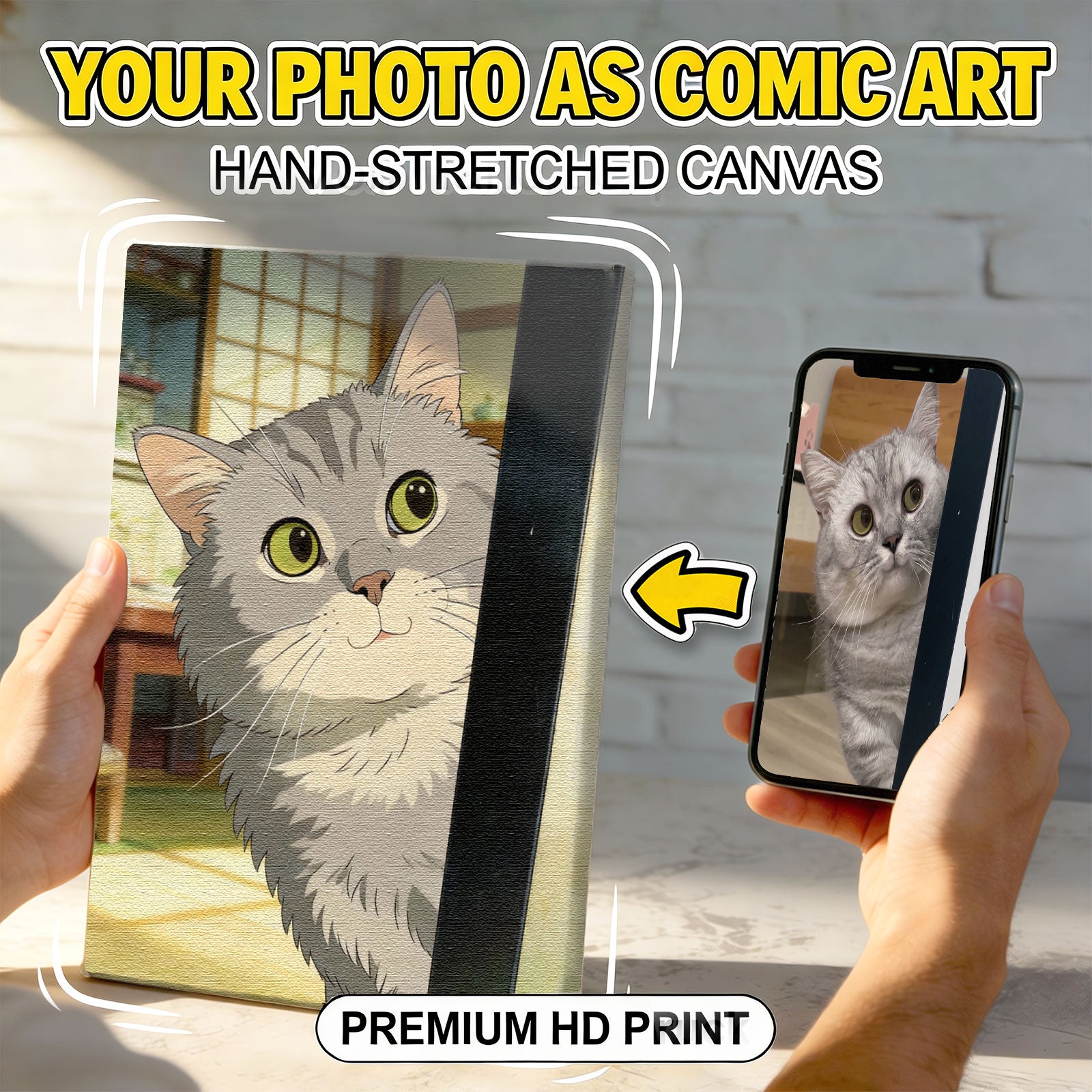 Custom Anime Pet Portrait - Japanese Animation Style Canvas - Personalized Manga Art