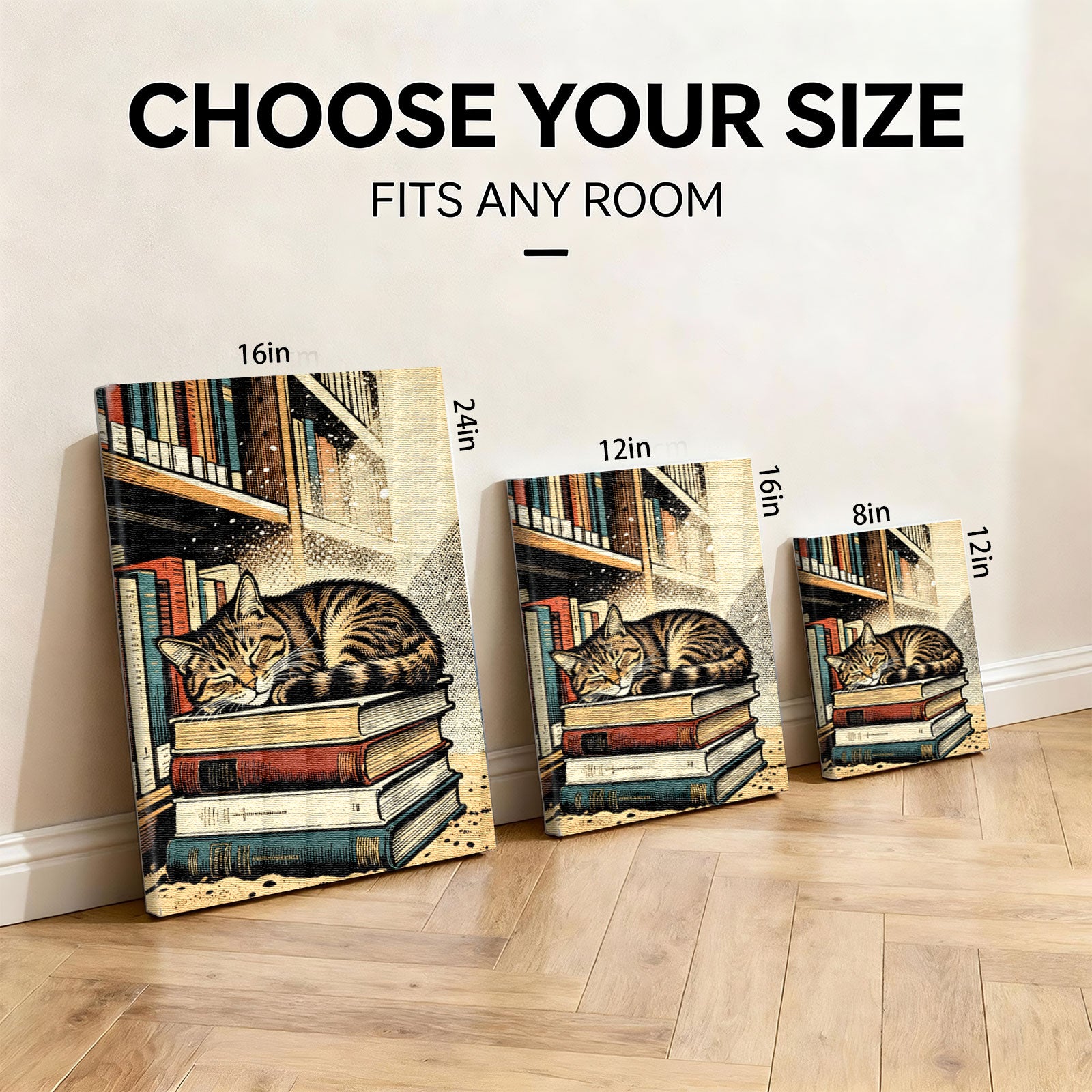 Custom Cat Comic Book Style Portrait - Personalized Sleeping Pet Photo on Canvas - Unique Feline Wall Decor 